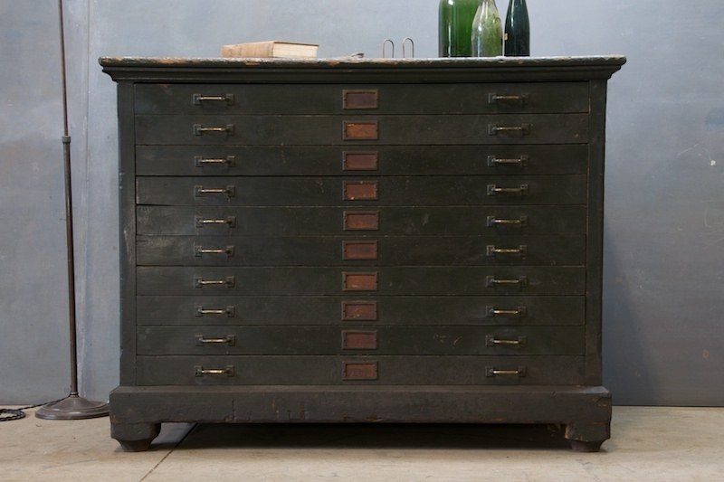 Vintage Oak Flat File Cabinet - SOLD - Vintage Industrial by Get