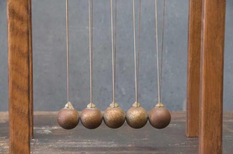 The Famous Newton's Cradle, Handcrafted Wood, the Original