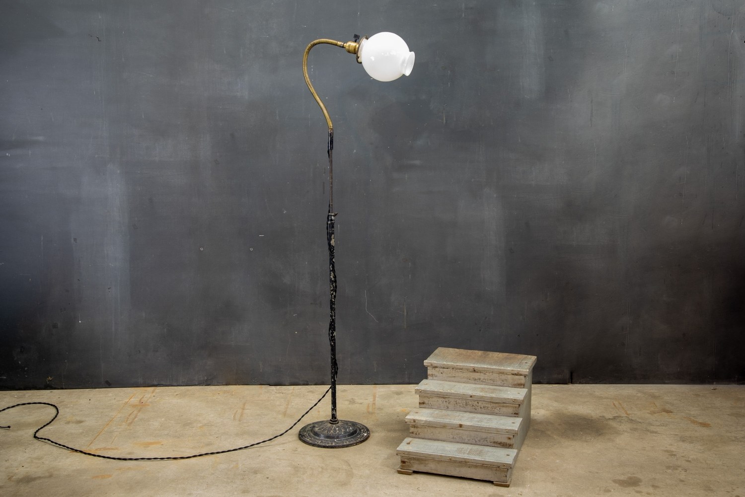 Vintage gooseneck floor lamp on sale